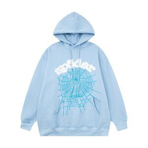 Women's Sp5der Printed Blue Hoodie M
